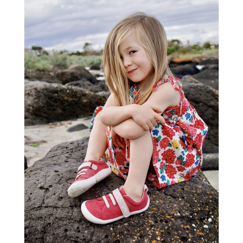 veganské boty harlekýn Tikki děti šarlatový obuv R4P40N155